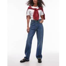 Højtaljede Og Lige Jeans - Mellemblå