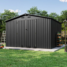 10 10 shed Jolydale Outdoor Metal Storage Shed 10 Ft W X 10 Ft D (Building Area )