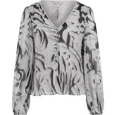 Guess Women Blouses Guess Eco Yvette Pleated Top - Zebra Skin Multi