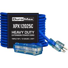 Blue Power Strips & Extension Cords DuroMax 25 ft. 12 ga. Heavy-Duty SJEOOW Blue Triple Tap Lighted Extension Power Cord