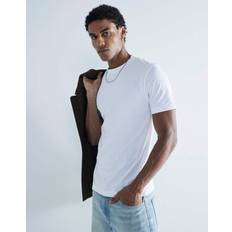 Brown T-shirts River Island Slim Fit T-Shirts - White