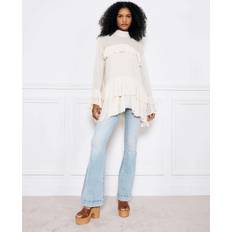 Flare Jeans River Island High Rise Tummy Hold Flare Jeans - Light Blue