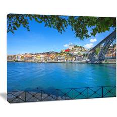 Iron Framed Art Design Art Douro River and Iron Bridge Portugal Canvas 12.0 H x 20.0 W x 1.0 D Framed Art