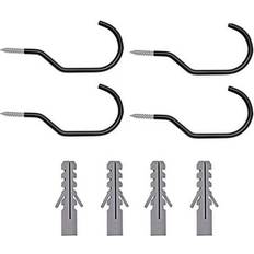 HOMEMAXS Parvistic, Parvistic Sets Bike Hook Heavy Duty Bike Hanger Bike Storage Hooks for Garage Wall and Ceiling with Bolts Black