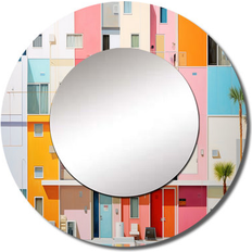 Mirrors Design Art Minimalism Hotels Lodges Round Decor 36.0 H x 36.0 W x 1.0 D Wall Mirror