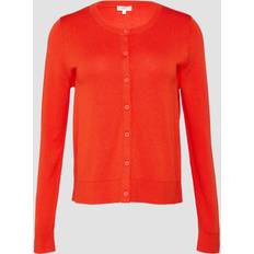Dam - Orange Koftor s.Oliver Rundhals Strickjacke Mit Knopfleiste - Orange