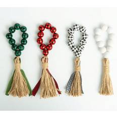 White Napkin Rings Shein Colorful Wooden Bead Tassel Napkin Ring