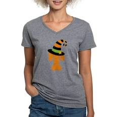 Clothing Cafepress Halloween Letter T Witch Monogram V Neck T-Shirt - Dark