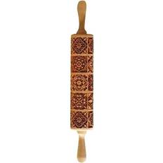 Yellow Rolling Pins Avail Christmas Wooden Gingerbread Man Pattern Rolling Pin