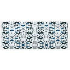 Entrance Mats Ambesonne Abstract Kitchen Mat 47 x 19 Blue Black White