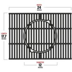 Multifunction Cast Iron Grill Grate 17.7 x 24 in