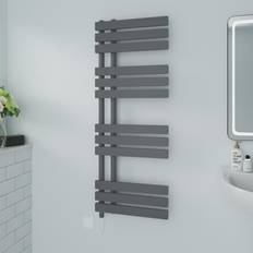 Heated Towel Rails Brayden Studio Prefilled Electric Heated Towel Rail 120 x 45 x 7.35 in Anthracite