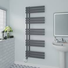 Heated Towel Rails Ebern Designs Prefilled Thermostatic Electric Heated Towel Rail 160 x 60 x 7.35 in