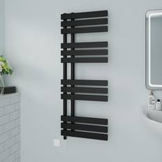 Heated Towel Rails Brayden Studio Prefilled Electric Heated Towel Rail 120 x 45 x 7.35 in Black