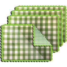 Checkered Place Mats Buffalo Check Reversible Placemat Set of 4 Place Mat Green