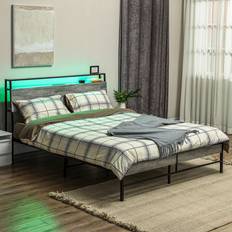 Bed Frame Grey 105cm H X 153.5cm W X 225.5cm L