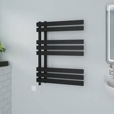 Heated Towel Rails Latitude Run Prefilled Electric Heated Towel Rail 80 x 60 x 7.35 in Black