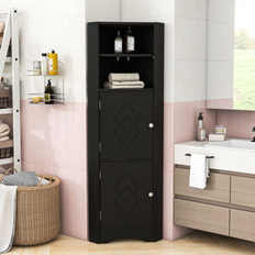 Rebrilliant Sigmond Elegant Bathroom Corner Cabinet 61.1 x 21.1 x 12.7 in