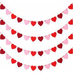 Shein Valentines Day Felt Heart Garland Banner Decorations 3pcs Set