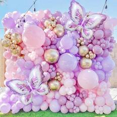 Purple Latex Balloons Shein Purple Pink Gold Latex Balloons 128pcs