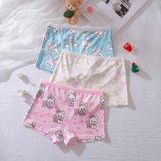 Elastane Panties Children's Clothing Shein Girls Bunny Print Cotton Liner Brief - Underwear