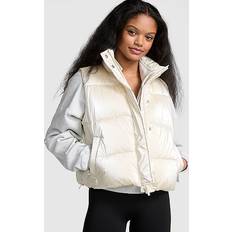 PINK Vests PINK High Shine Marshmallow Puffer Vest - White/Ivory