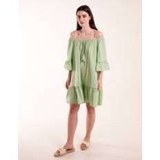 Green - Short Dresses Blue Vanilla On Off Shoulder Tunic Dress - Green