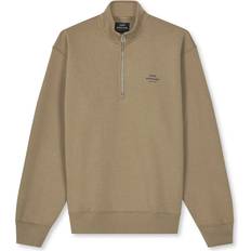 Mads Nørgaard Standard Half Zip Logo Sweatshirt - Lead Gray