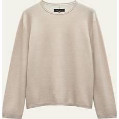 Leather - Men Tops Rag & Bone Men's Bennet Textured Sweatshirt Sage