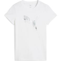 Silver - Women T-shirts Puma Ess Metallic T-shirt - Blanc