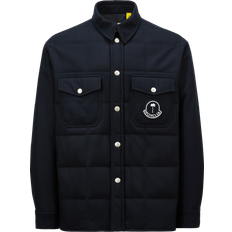 Moncler Shirts Moncler Palm Angels Quilted Button-Down Shirt - Navy