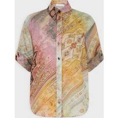 Orange Shirts Zimmermann Tallow Printed Silk Shirt - Multicoloured