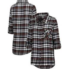 Camisones Concepts Sport Camiseta Noche Manga Larga Botones Franela - Black