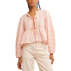 Free People Brunch Babe Blouse - Pink/Yellow Combo