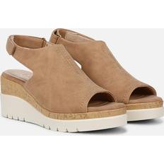 Synthetic Heeled Sandals Soul Giselle Peep Toe Slingback Wedge Sandals - Birchwood