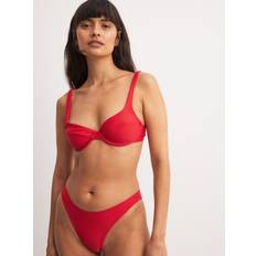 NA-KD Swimwear Wide Strap Wire Bikini Bra - Rød