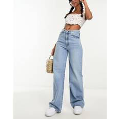 Polyester - Vuxen Jeans Levi's Ribcage Wide Beng - Ljusblå