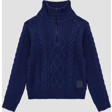 Knitted Sweaters Children's Clothing Guess Big Boy Long Sleeve Quarter Zip Sweater - Blue