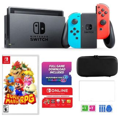 Game Consoles Nintendo Switch with MarioKart 8 Bundle in Neon with Mario Rpg & Accessories Black