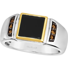 Le Vian Men's Onyx & Chocolate Diamond (1/6 ct. t.w. Ring in Sterling Silver & 14k Gold Silver