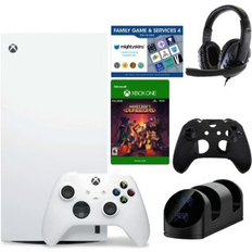 Xbox Series X Digital White Console with Minecraft Dungeons Game, Accessories & Voucher White