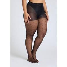 Women Pantyhose Eloquii Plus Size Diamond Dot Sheer Tights - Black