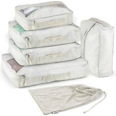 Beige Travel Accessories 5 Piece Packing Cubes X-Large Medium Small