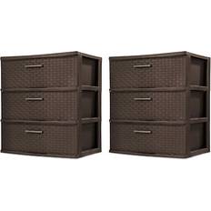 Sterilite 3 Drawer Wide Weave Tower 2 Pack Storage Box