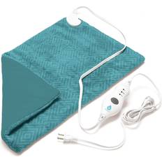 Pursonic Extra Large Electric Heating Pad for Back Pain and Cramps Relief 12" x 24" Heating Pad for Back Pain Relief, Neck, Shoulder Dry & Moist Heat Option 2 Hours Auto Shut-Off (Teal Pattern)