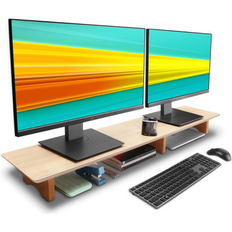 Laptop Stands Hokku Designs Large Dual Monitor Stand Riser 4 H X 9.4 W X 43 D