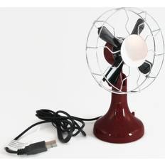 Red Desk Fans Retro USB Desktop Fan