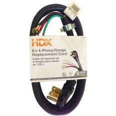 HDX 6 ft. 6/8 4-wire range extension cord Black 7.25