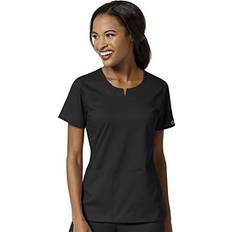 WonderWink Women's Pocket Notch Neck Scrub Top - Black