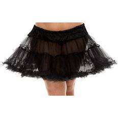 Underskirts Music Legs Double Layered Mesh Petticoat - Black